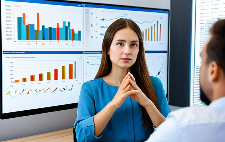 **
"A young professional woman in a stylish yet modest business casual outfit, working on a complex data analysis dashboard on a large monitor in a modern, bright office. She is surrounded by colleagues in a collaborative environment. Focus on the data visualization and a sense of analytical problem-solving. Safe for work, appropriate content, fully clothed, professional, perfect anatomy, correct proportions, natural pose, well-formed hands, proper finger count, natural body proportions, high resolution, detailed."
**