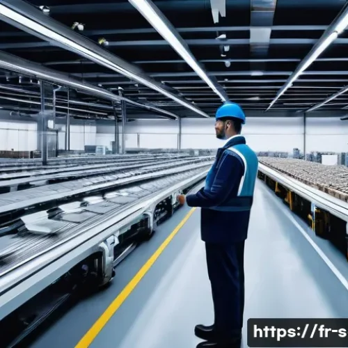 Home 27 공급망관리 실무에서의 기술 적용 사례 - **Prompt:** A futuristic, bright "smart warehouse" located in a major European logistics hub, simila...