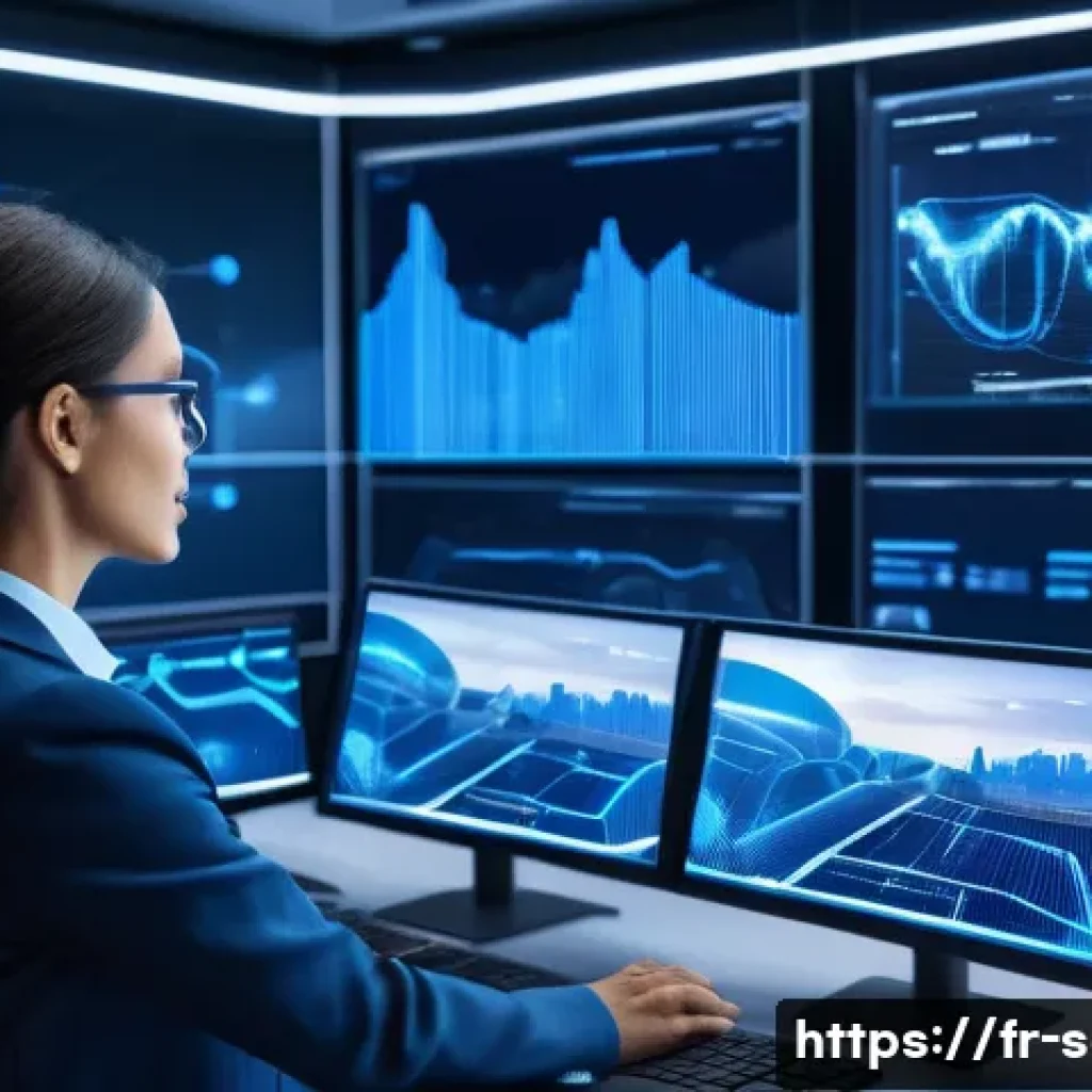 공급망관리 관련 주요 산업 동향 - A futuristic supply chain control room in Paris, featuring diverse professionals analyzing real-time...