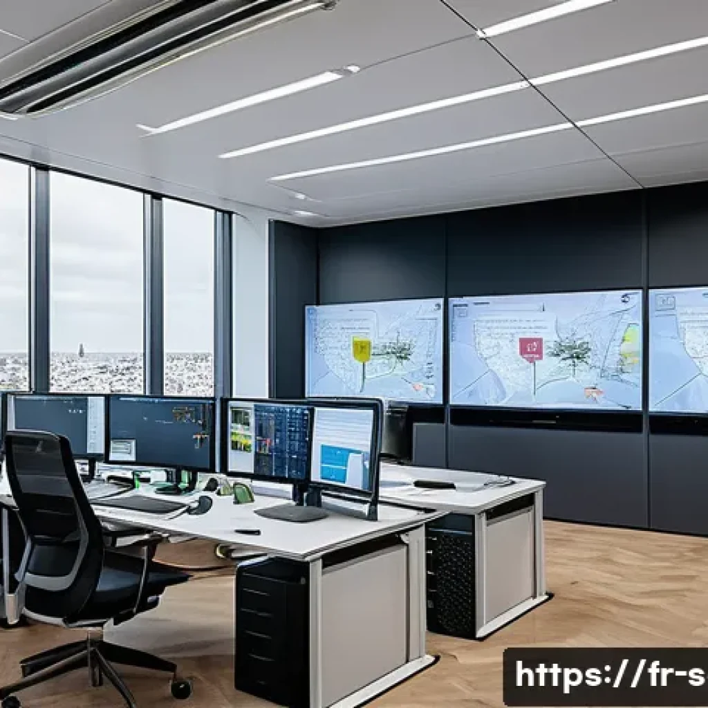 SCM 전문성과 협상 능력 향상 - A modern, high-tech supply chain control room in a French corporate office, featuring diverse profes...