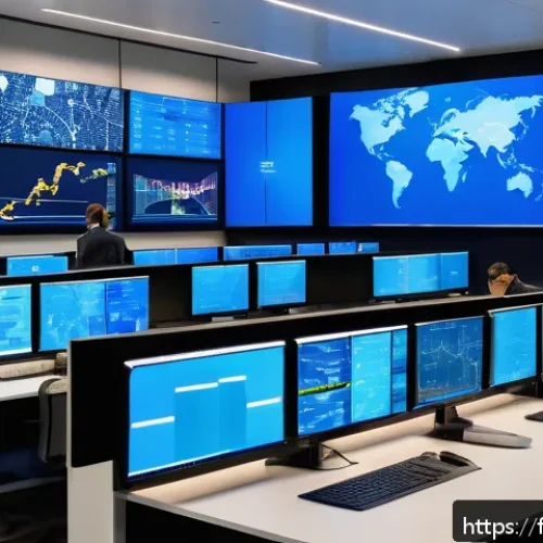 SCM와 지속 가능한 공급망 구축 - A modern logistics control room in a French company, featuring diverse professionals collaborating a...