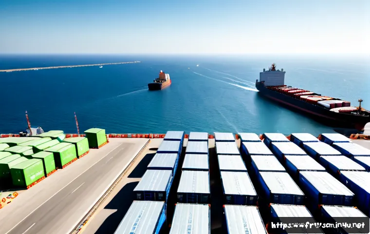 Home 17 공급망관리의 글로벌 성공 사례 - Photorealistic global supply chain success scene at a modern French logistics hub near Marseille, di...