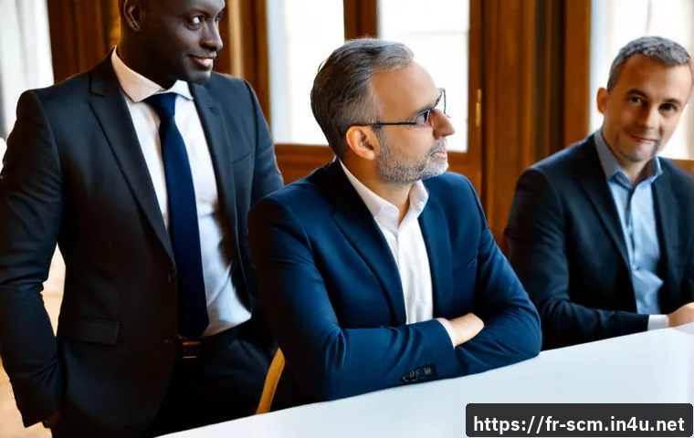 SCM 전문가 네트워킹 팁 - Photorealistic professional networking event in Paris, diverse French supply chain managers in smart...